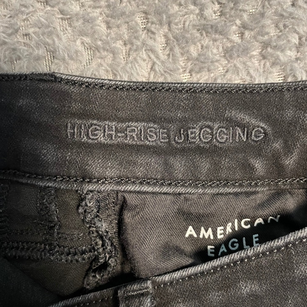 American Eagle High-Rise Jegging Dream Stretch Black Jeans Size 0 Short - Picture 4 of 8